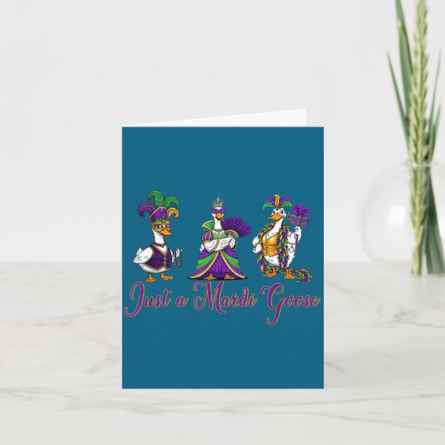 Mardi Gras Goose 2026 Gift Funny Tee Men, Women  Card (Front)