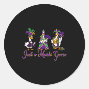 Mardi Gras Goose 2026 Gift Funny Tee Men,women Classic Round Sticker