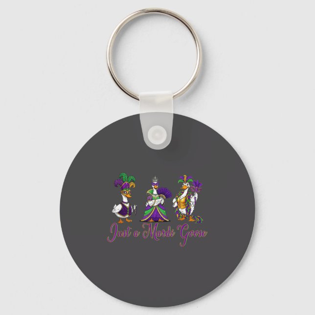 Mardi Gras Goose 2026 Gift Funny Tee Men, Women  Keychain (Front)