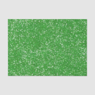 Mardi Gras Green Solid Colour Faux Glitter Bling Tissue Paper