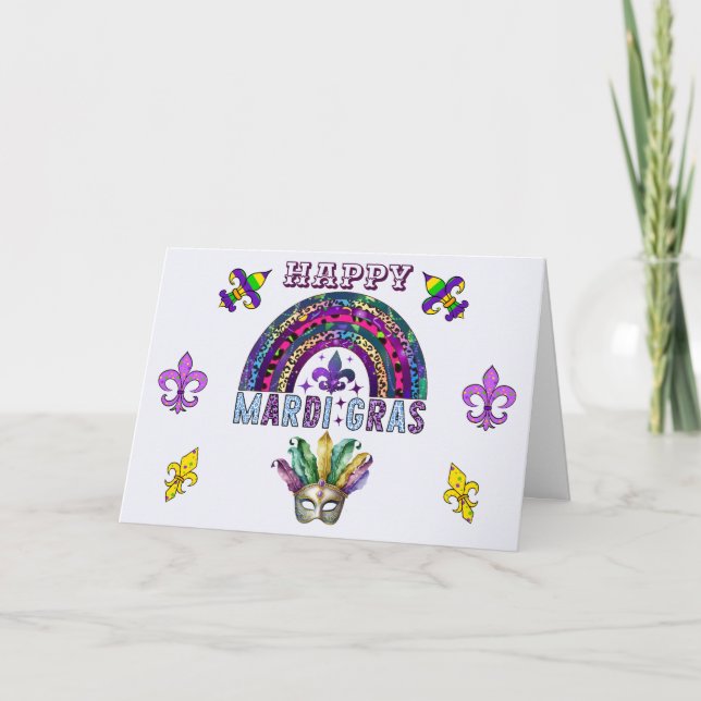 Mardi Gras Greeting Card (Front)