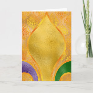 Mardi Gras Greeting Card, Mardi Gras Golden Fleur Card