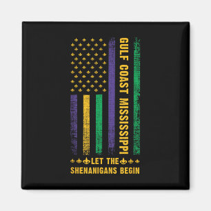 Mardi Gras Gulf Coast Mississippi Fleur-de-lis Usa Magnet