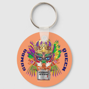 Mardi Gras Gumbo Queen View Hints please Keychain