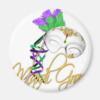 mardi gras half mask magnet