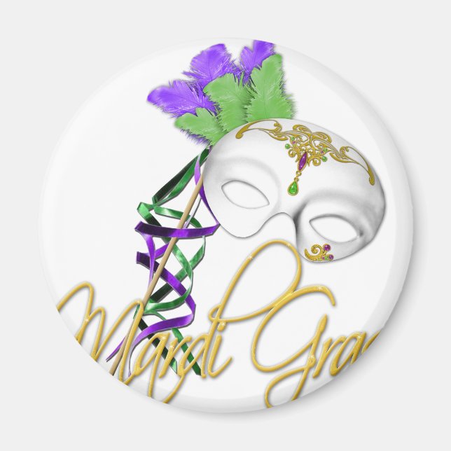 mardi gras half mask magnet (Front)
