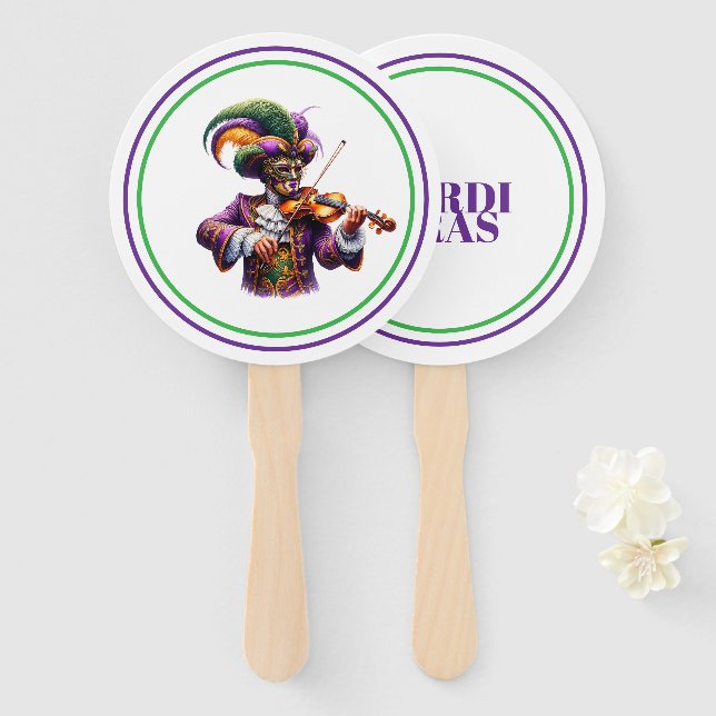 Mardi Gras Hand Fan (Front and Back)