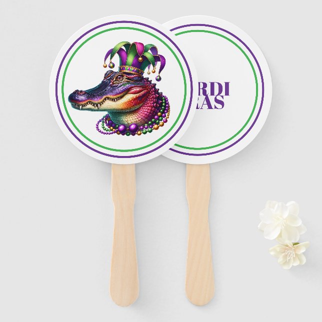 Mardi Gras Hand Fan (Front and Back)
