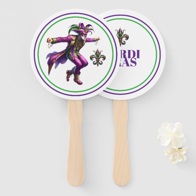 Mardi Gras Hand Fan (Front and Back)