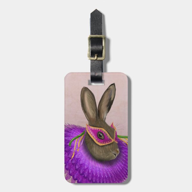 Mardi Gras Hare 4 Luggage Tag (Front Vertical)