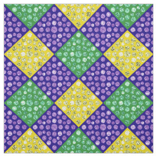 Mardi Gras Harlequin Diamond Carnival Pattern Fabric