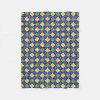Mardi Gras Harlequin Diamond Carnival Pattern Fleece Blanket