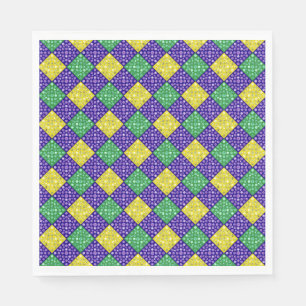 Mardi Gras Harlequin Diamond Carnival Pattern Napkin