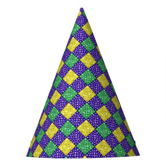 Mardi Gras Harlequin Diamond Carnival Pattern Party Hat