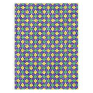 Mardi Gras Harlequin Diamond Carnival Pattern Tablecloth