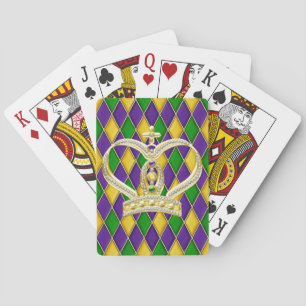 Mardi Gras Harlequin Diamond Crown Playing Cards