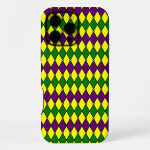 Mardi Gras Harlequin Diamond Pattern iPhone 16 Pro Max Case