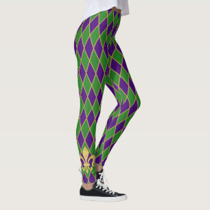 Mardi Gras   Harlequin Diamond Pattern Leggings