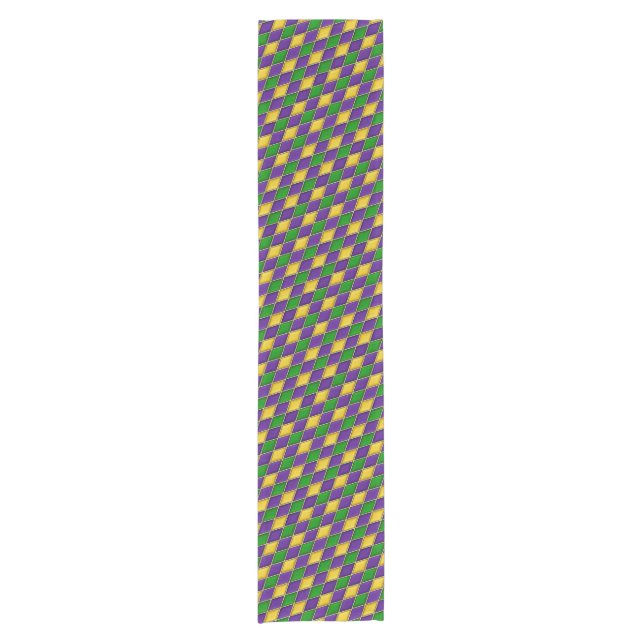 Mardi Gras Harlequin Diamond Pattern Table Runner (Front)