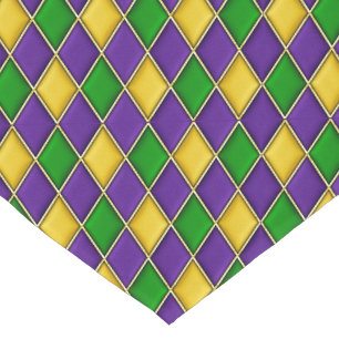 Mardi Gras Harlequin Diamond Pattern Table Runner