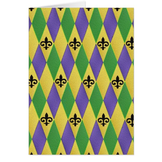 Mardi Gras Harlequin Fleur De Lis (Front)