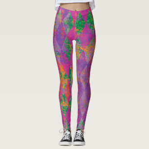 Mardi Gras Harlequin Pattern Leggings