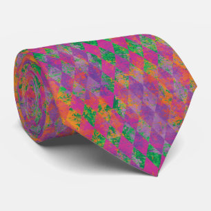 Mardi Gras Harlequin Pattern Tie