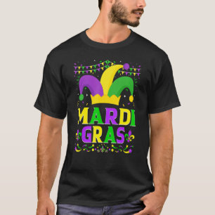 Mardi Gras Hat Mardi Gras Beads Bling Costume 1 T-Shirt