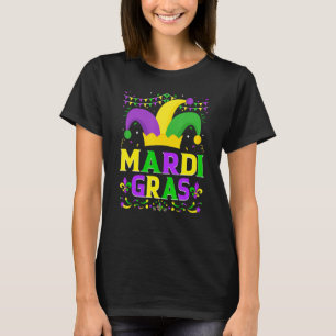 Mardi Gras Hat Mardi Gras Beads Bling Costume 1 T-Shirt