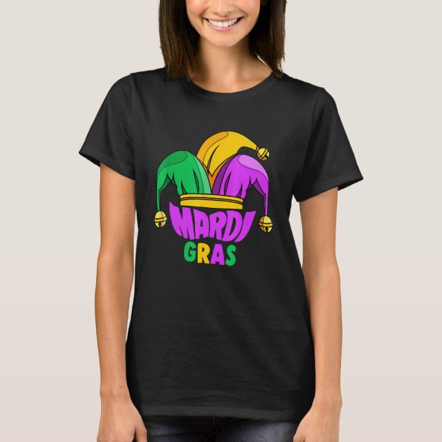 Mardi Gras Hat Mardi Gras Carnival Costume Idea T-Shirt (Front)