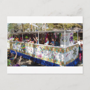 Mardi Gras Hippie Float Postcard