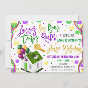 Mardi Gras House Warming Party Invitation