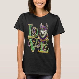 Mardi Gras Husky Word LOVE Masquerade T-Shirt