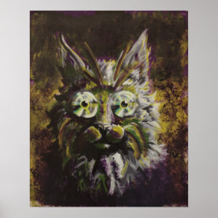 Mardi Gras - Hypnotic Cat Pop Surrealism Poster