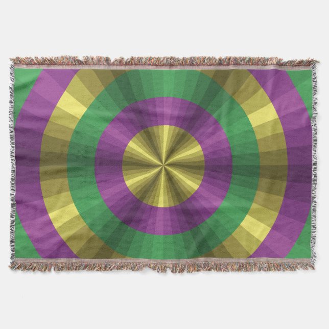 Mardi Gras Illusion Throw Blanket (Front)