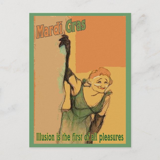 MArdi Gras Illusions Postcard (Front)