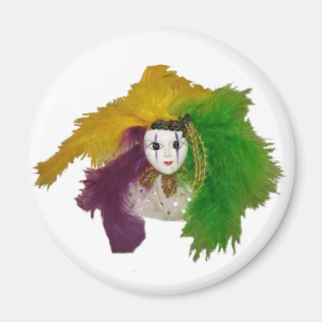 Mardi Gras Indian Mask Magnet (Front)