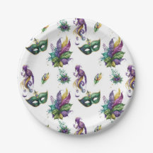 Mardi Gras Inspired Paper Plates