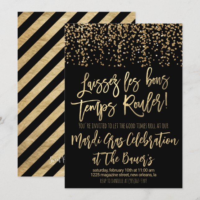Mardi Gras Invitation (Front/Back)