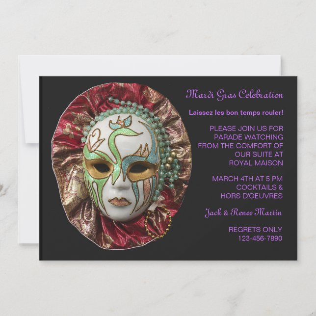 Mardi Gras Invitation (Front)
