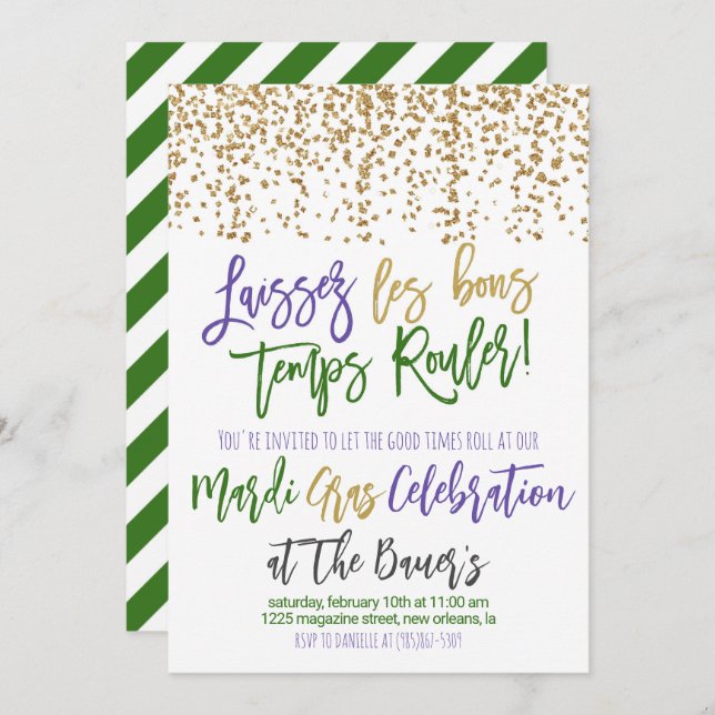 Mardi Gras Invitation (Front/Back)
