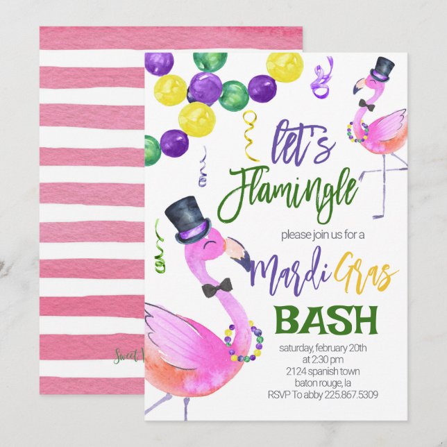 Mardi Gras Invitation (Front/Back)
