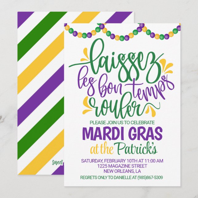 Mardi Gras Invitation (Front/Back)