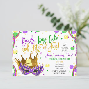 Mardi Gras Invitation de fête d'anniversaire