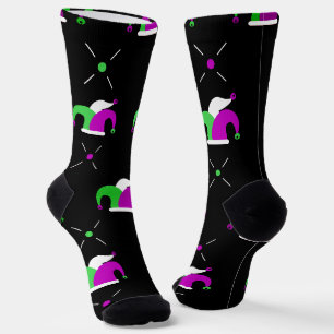 Mardi Gras Jester Hat Crew Socks