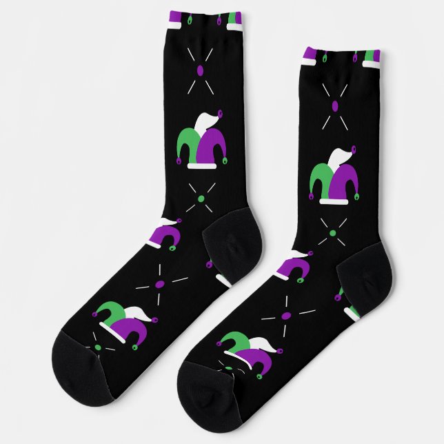 Mardi Gras Jester Hat Crew Socks (Left)
