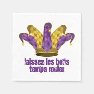 Mardi Gras Jester Laissez les bons temps rouler Napkin