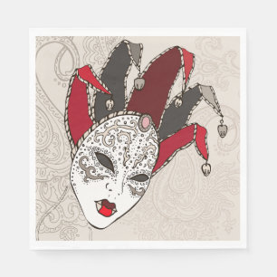 Mardi Gras Jester Mask Venetian Carnival Napkin
