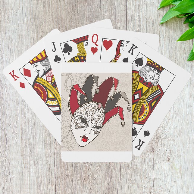 Mardi Gras Jester Mask Venetian Carnival Playing Cards (Creator Uploaded)