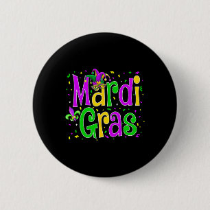 Mardi Gras Jester New Orleans Carnival Outfit Wome 2 Inch Round Button